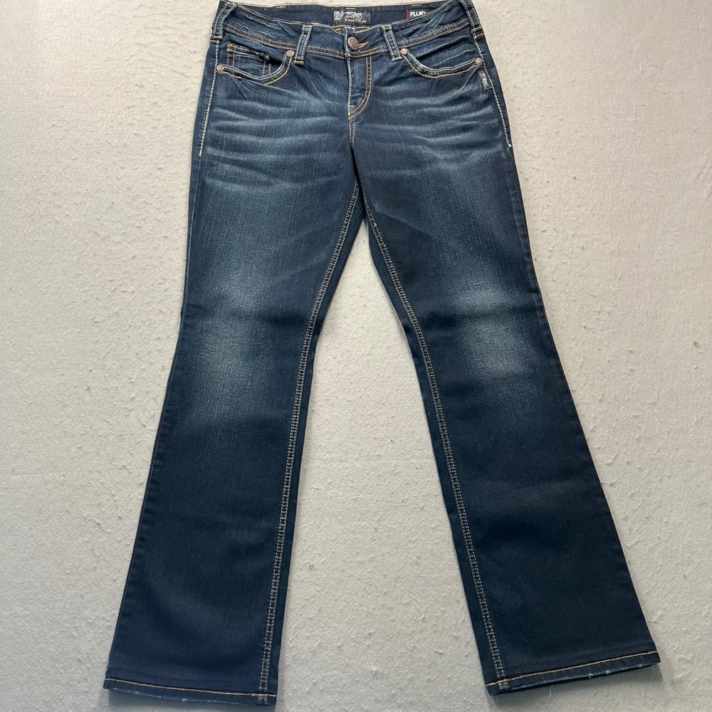 Silver Jeans Co Suki Mid Baby Boot Jeans W30 L31 Dark Wash‎ Blue L93514SAI425